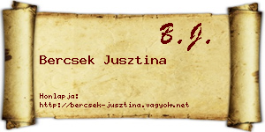 Bercsek Jusztina névjegykártya